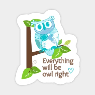 Blue owl Magnet