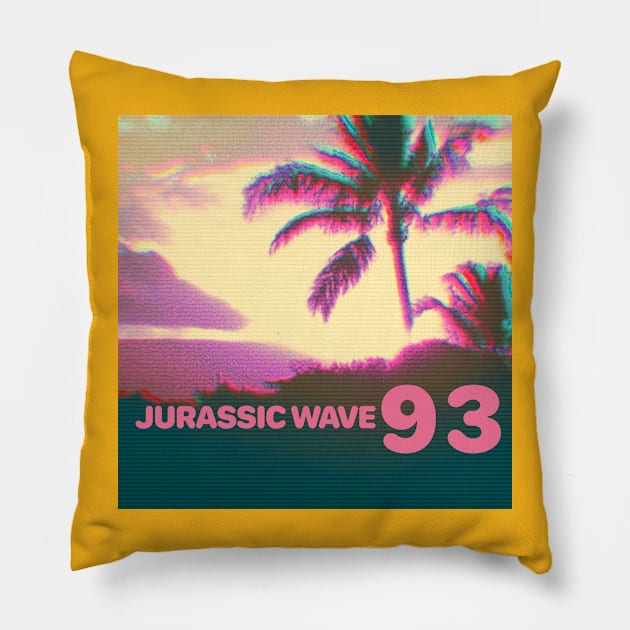 Jurassic wave 93 Pillow by lofi_retrowave