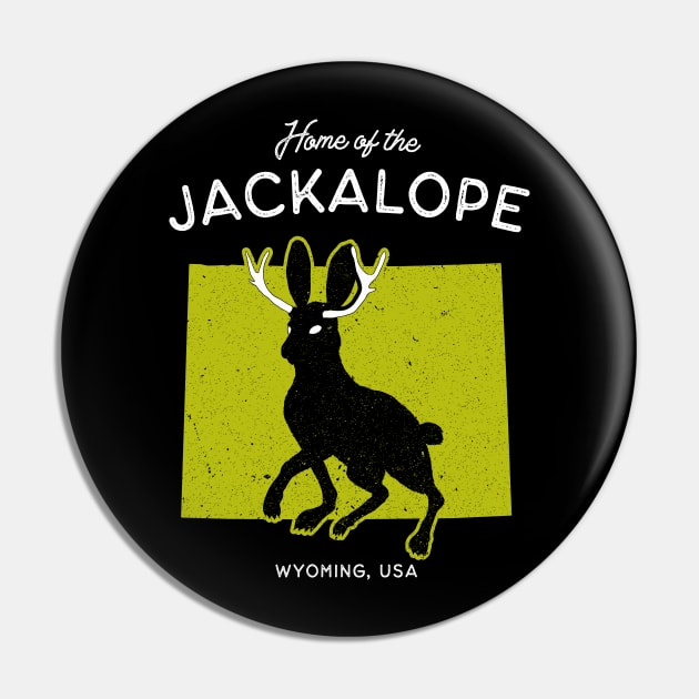 Home of the Jackalope - Wyoming, USA Cryptid Pin by Strangeology