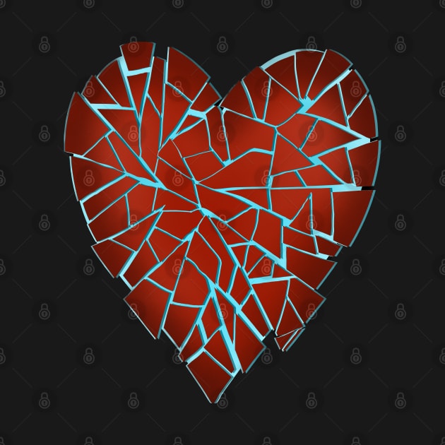 Broken shattered heart by DaveDanchuk