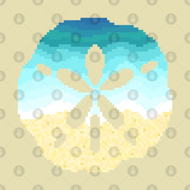 Modern Pixel Sea Sand Dollar by jofudachi