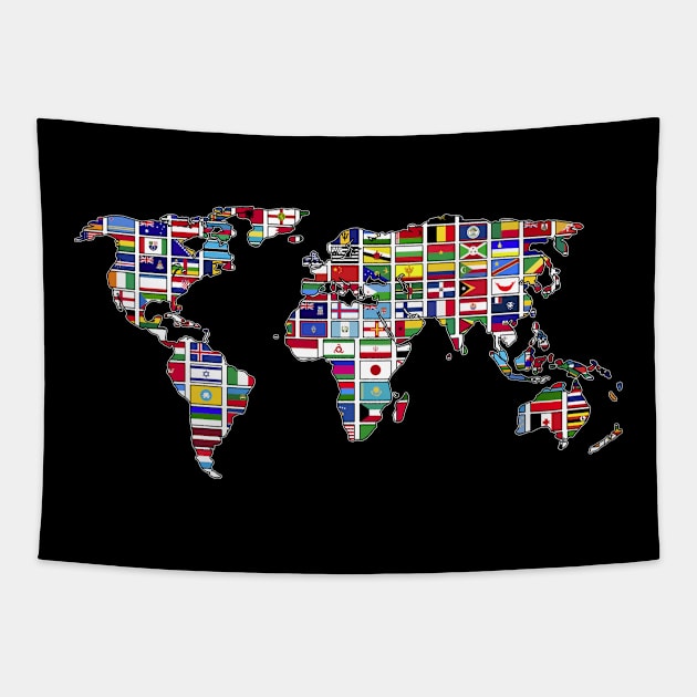 Traveller Cartography Travel International World Flags Tapestry by shirtsyoulike