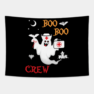 Boo Boo Crew ER EMT LPN Spooky Nurse Moonlit Bat. Tapestry