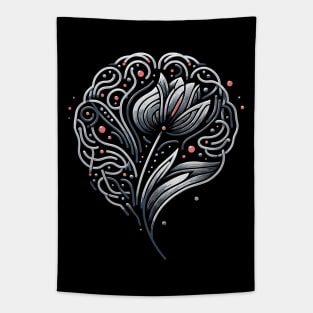 Symbolic Parkinson's Awareness Brain & Tulip Design Tapestry