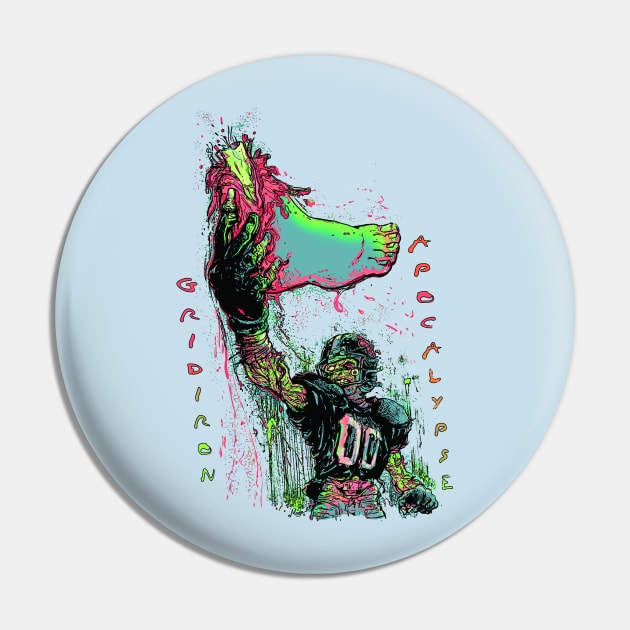 Zombie Gridiron Foot Ball Football Pin by Mudge