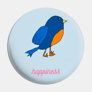 Happiness, Robin, Spring time, Happy Bird, Funny sweatshirt, Funny sweater, Badly Drawn, Bad Drawing Pin