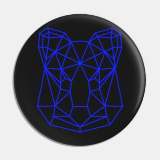 Dark Blue Geometric Quokka Line Art Pin