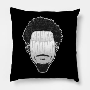 Bryce Young Carolina Player Silhouette Pillow