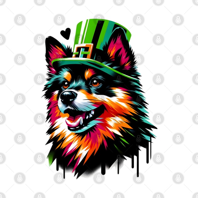 Schipperke Dog Enjoys a Festive Saint Patrick's Day by ArtRUs