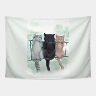 猫咪三人组 cat threesome Tapestry