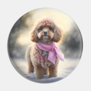 Cavoodle Enjoys The Snow Pin