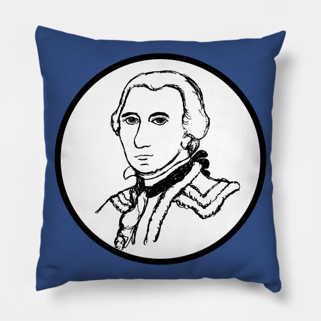 Patriot Portrait - Daniel Morgan (B/W) Pillow by Aeriskate