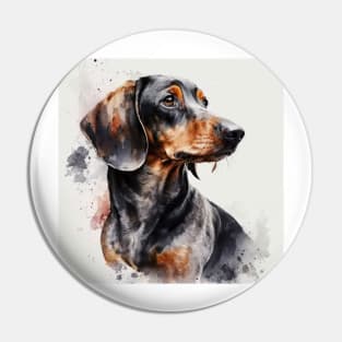 Dachshund Watercolour Style Painting Pin