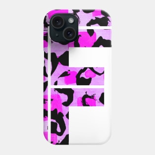 Abstract Letter F Watercolour Leopard Print Alphabet Phone Case