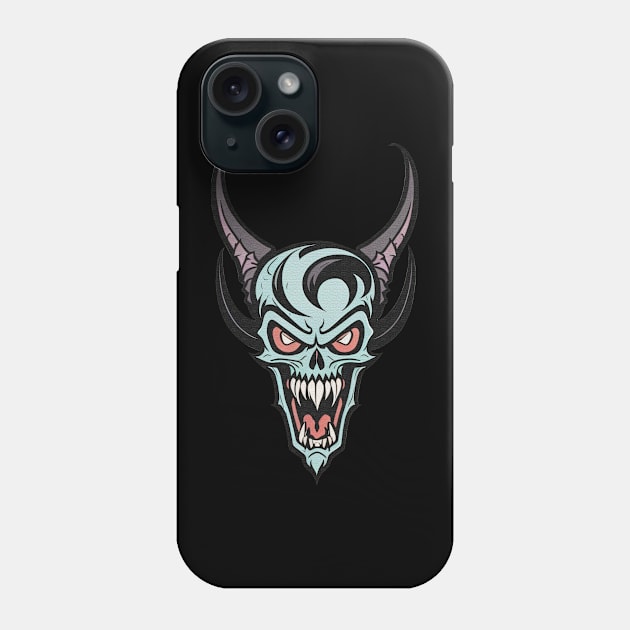 Blue demon red eyes Phone Case by DeathAnarchy