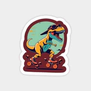 dino T rex skating Magnet