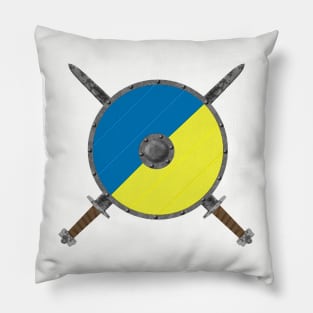 Ukrainian Viking Shield with Crossed Swords Pillow