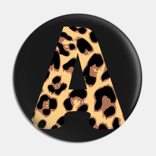 Cheetah initial letter A Pin