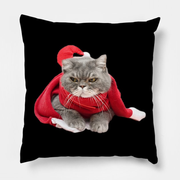 Christmas Cat Pillow by  Karma Institute