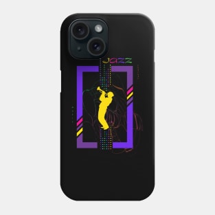 JAZZ MUSIC Festival Sax Lover Musician Saxophone player t-shirt futuristic design Contemporary Art Sunset Color Futuristic Shirt design Birthday party gifts Phone Case