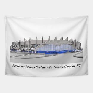 Drawing of Parce des Princes Stadium @ Paris Saint-Germain (PSG) FC Tapestry