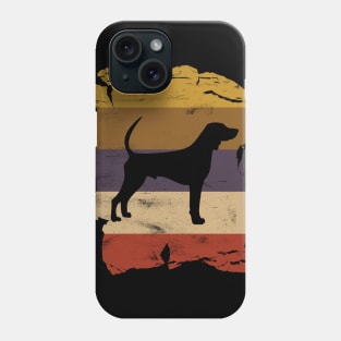 Black and Tan Coonhound Distressed Vintage Retro Silhouette Phone Case
