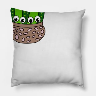 Cute Cactus Design #311: Cacti Couple In A Nice Pottery Pot Pillow