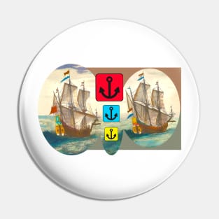 Caravels in the ocean Pin