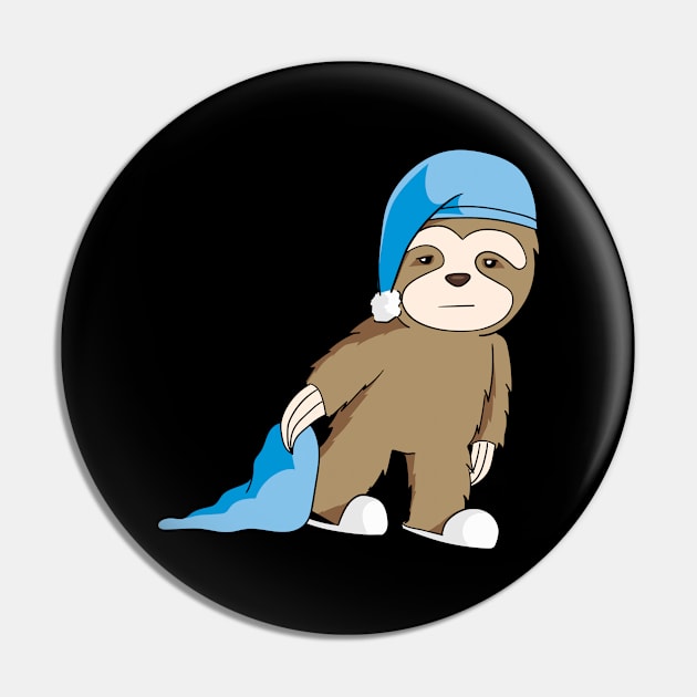 Cute Sloth Sleepy Lazy Pin by Tobias Store