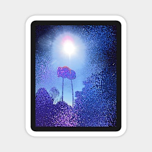 flower night sparkles Magnet