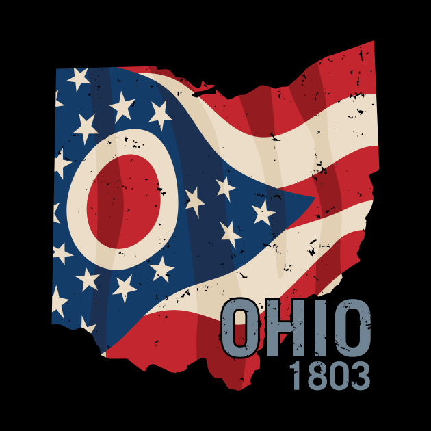 Ohio 1803 with Ohio flag stars and stripes by hobrath