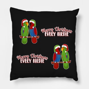 Funny Eclectus Merry Christmas Every birdie Pillow