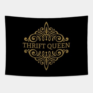 Gold Glitter Thrift Queen Tapestry