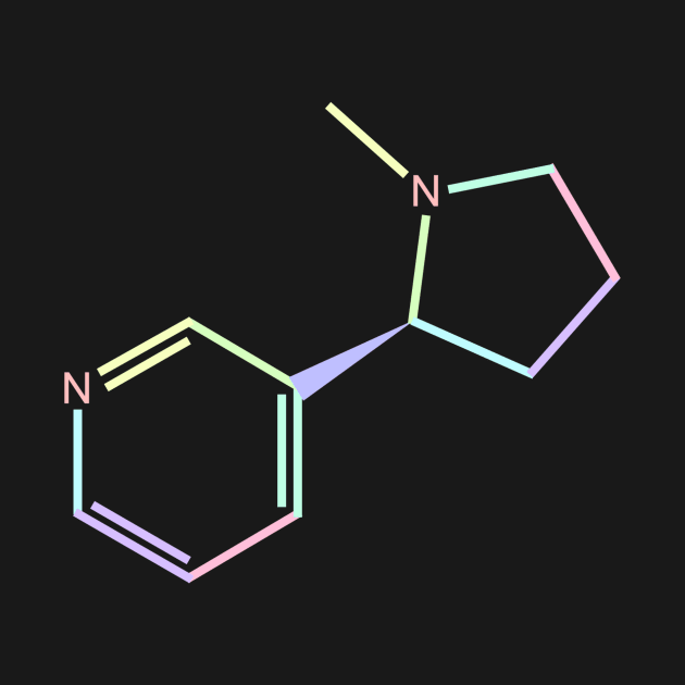 Nicotine Kawaii Pastel Rainbow Molecule by ChemECool