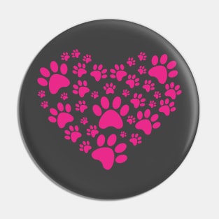 Dog Paw Heart Pin