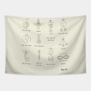 Hand drawn Reiki symbols Tapestry