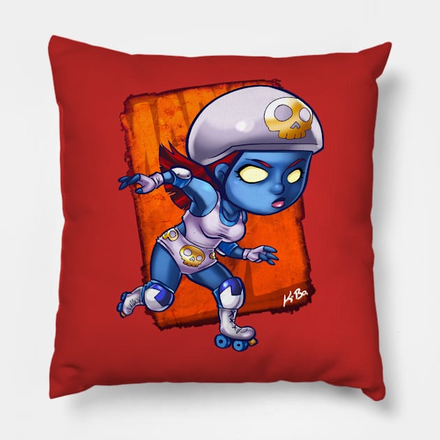 Superhero Roller Derby Mystique Pillow by K-Bo.