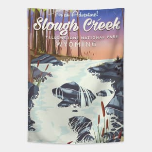 Slough Creek Yellowstone national park travel poster Tapestry