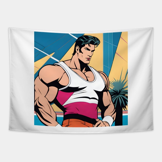 BEEFCAKE 80s Nagel Style Tapestry by SNAustralia