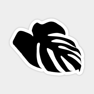 Isolated Black Monstera Leaf Magnet