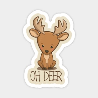 Oh Deer - cute worried little kawaii deer Magnet