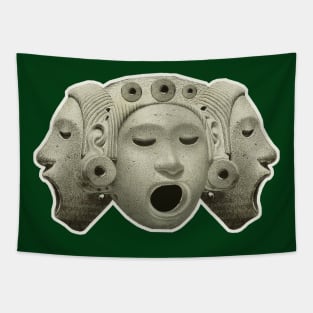 Idol of Fate Three Mouths Sculpture Amerindian Tapestry