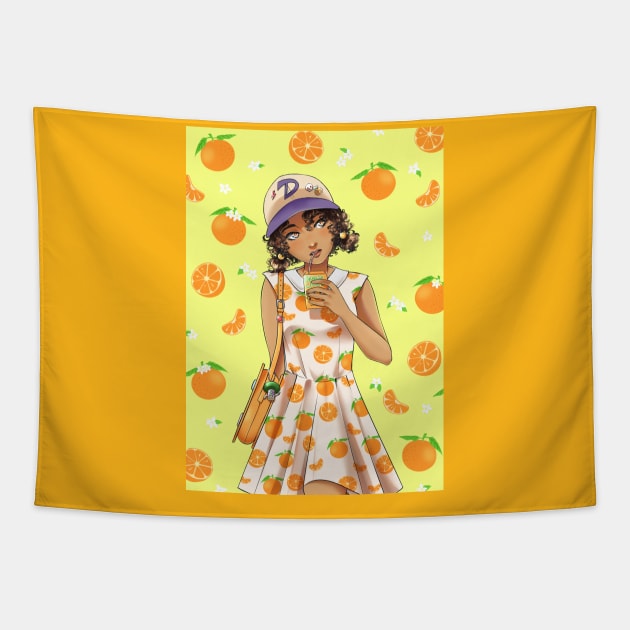 Clementine Clemonade Tapestry by Monicherrie