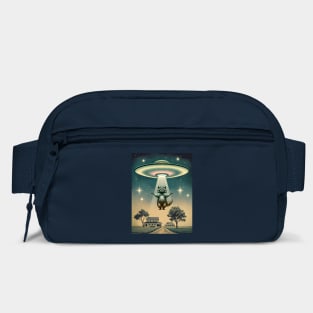 UFO Flying Saucer Abducting Raccoon, funny alien racoon Bag