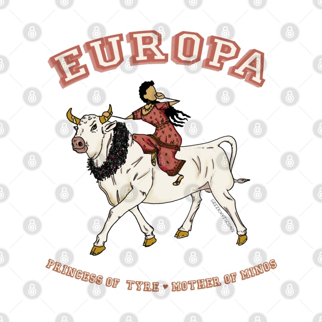 Europa, Princess of Tyre, Mother of Minos - and the Bull Zeus by GreekMythComix