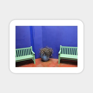 MAJORELLE GARDEN MARRAKECH; TRANQUIL SEAT AMID THE CITY CHAOS Magnet