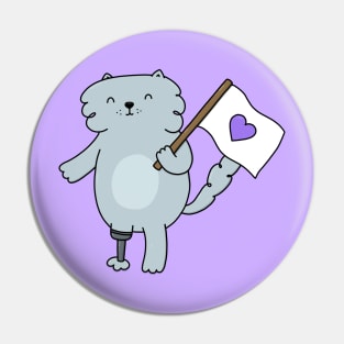 Cat with flag Pin