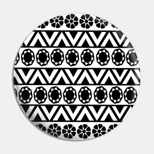 Black and white floral geometric pattern Pin
