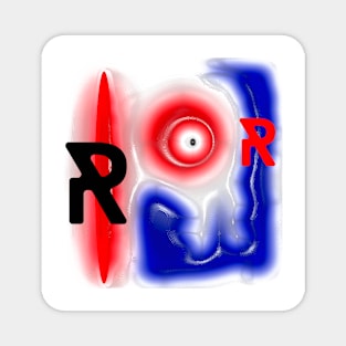 RK white red and blue Magnet