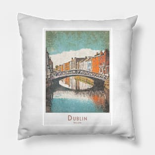 Vintage Dublin Ha'penny Bridge Pillow